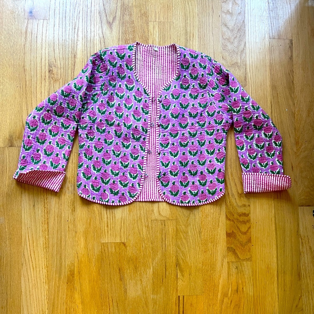 Women's BabitaTex Indian Block Print Quilted Jacket